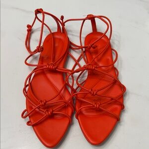 Vince Red Knotted Strappy Sandals